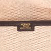 Hermès  Jige pouch  in beige canvas  and brown box leather - Detail D2 thumbnail