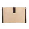 Pochette Hermès  Jige en toile beige et cuir box marron - Detail D4 thumbnail