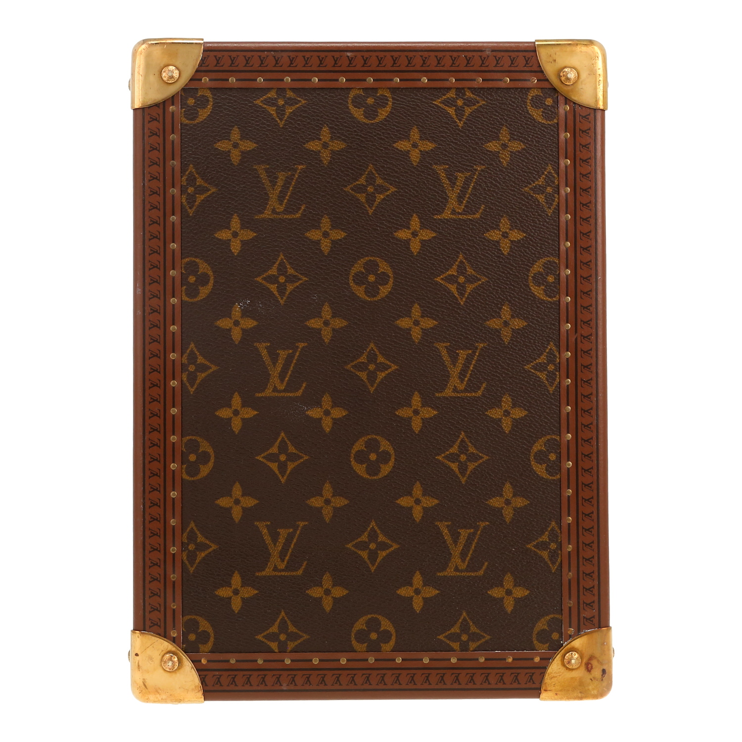 Vanity Louis Vuitton  Boîte à flacons en toile monogram marron et cuir naturel - Detail D1
