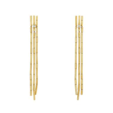 Pendientes articulados H. Stern Fluid Gold de oro amarillo y diamantes