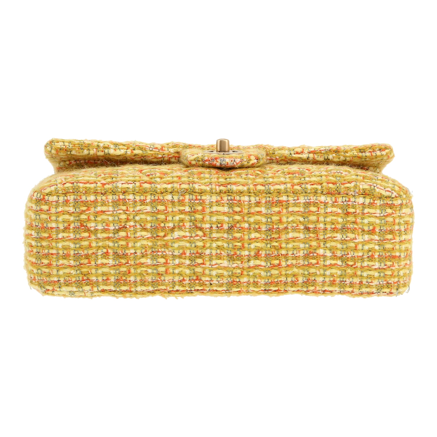 Sac à main Chanel  Timeless Classic en tweed jaune et vert - Detail D1