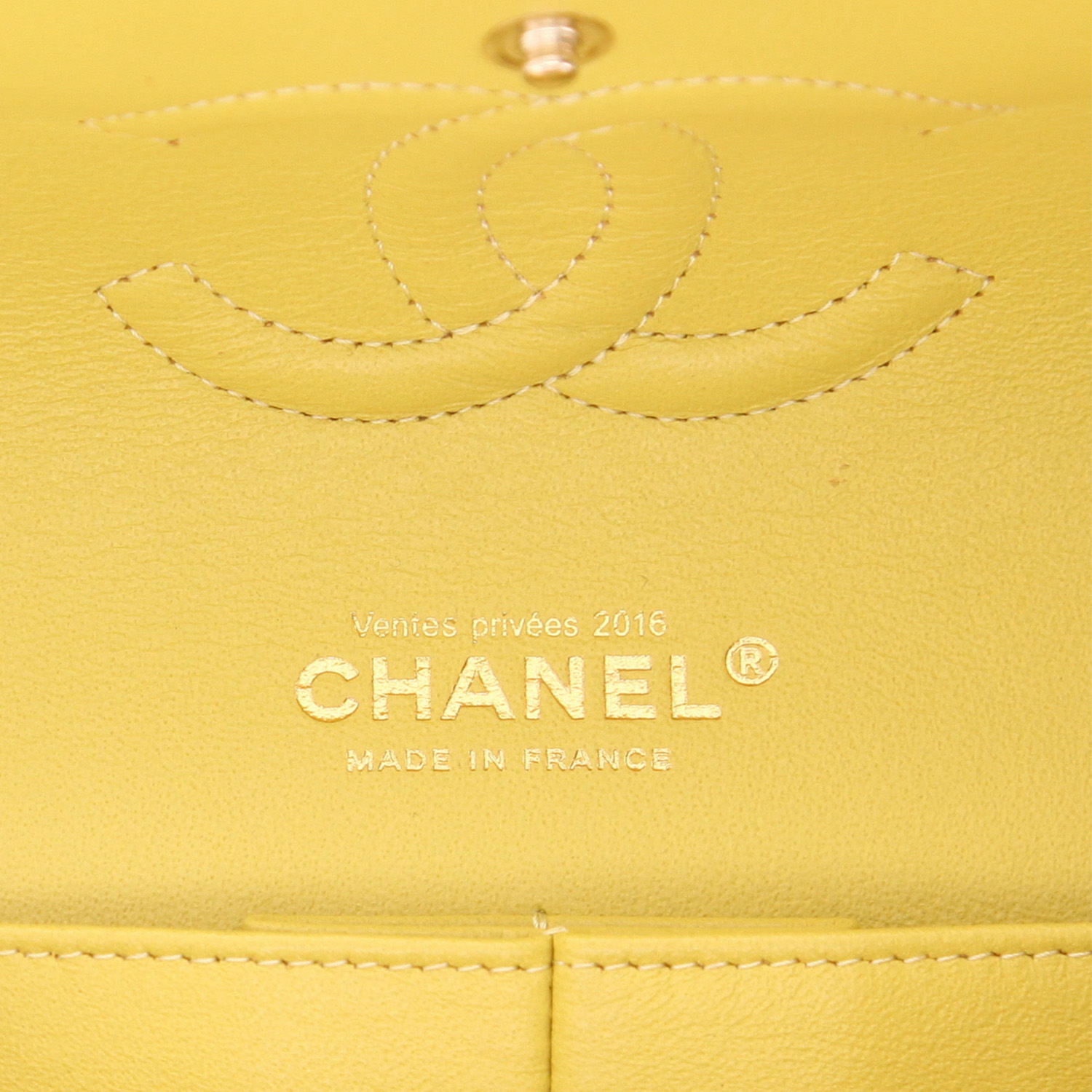 Borsa Chanel  Timeless Classic in tweed giallo e verde - Detail D2