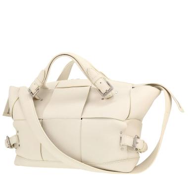 Sac de voyage Bottega Veneta  Arco en cuir intrecciato crème