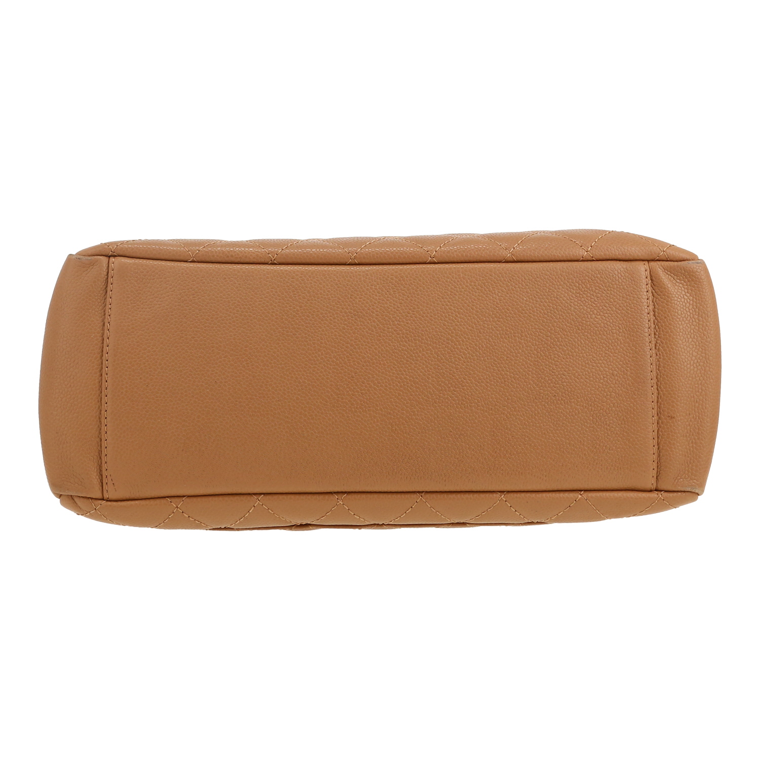 Sac cabas Chanel  Shopping GST en cuir grainé matelassé beige - Detail D1