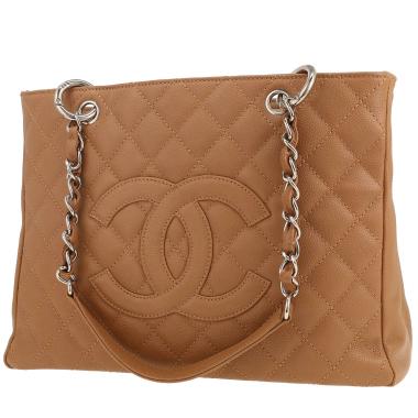 Sac cabas Chanel  Shopping GST en cuir grainé matelassé beige
