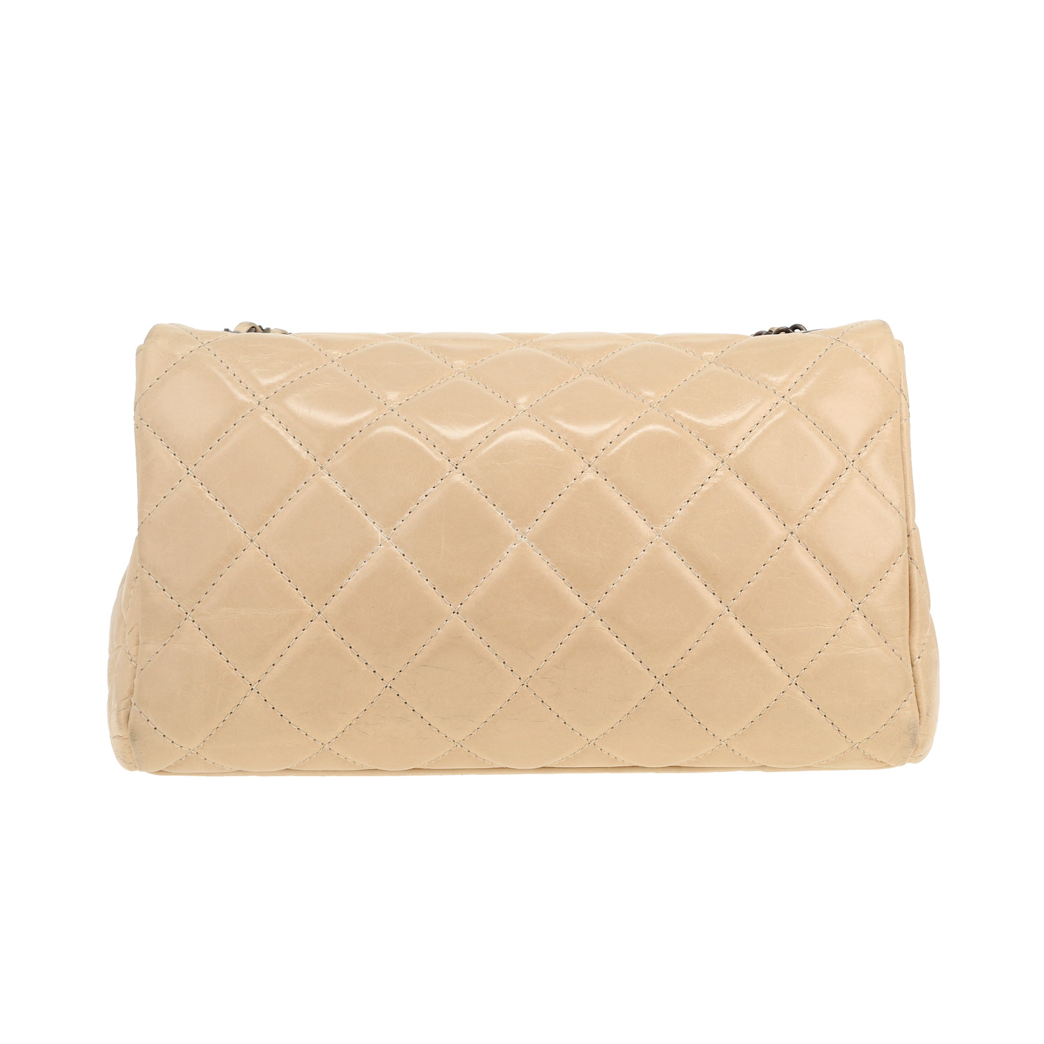 Bolso de mano Chanel en cuero beige - Detail D4
