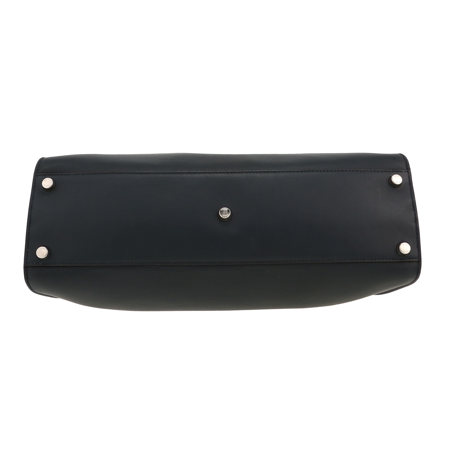 Fendi Peekaboo handbag in dark blue leather - Detail D1