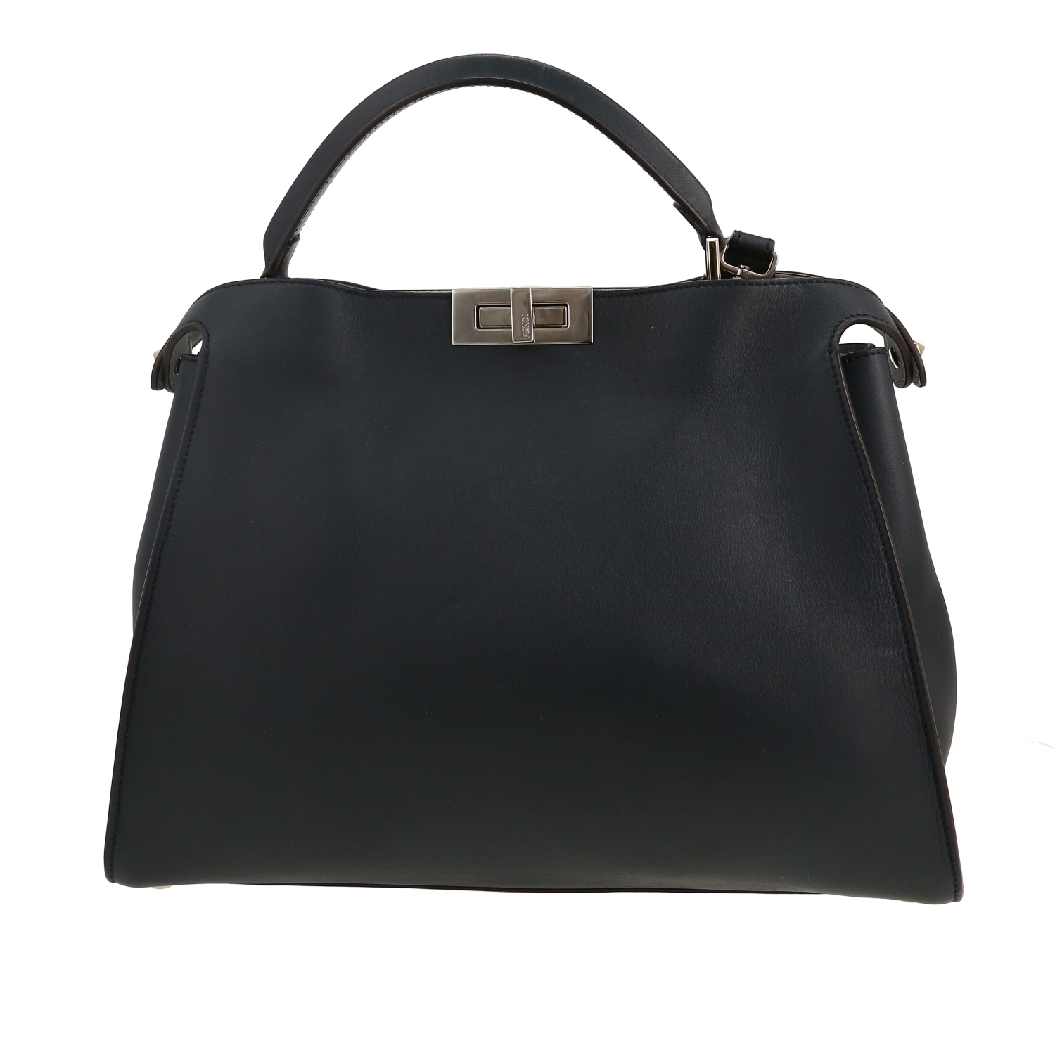 Sac à main Fendi  Peekaboo en cuir bleu-foncé - Detail D4