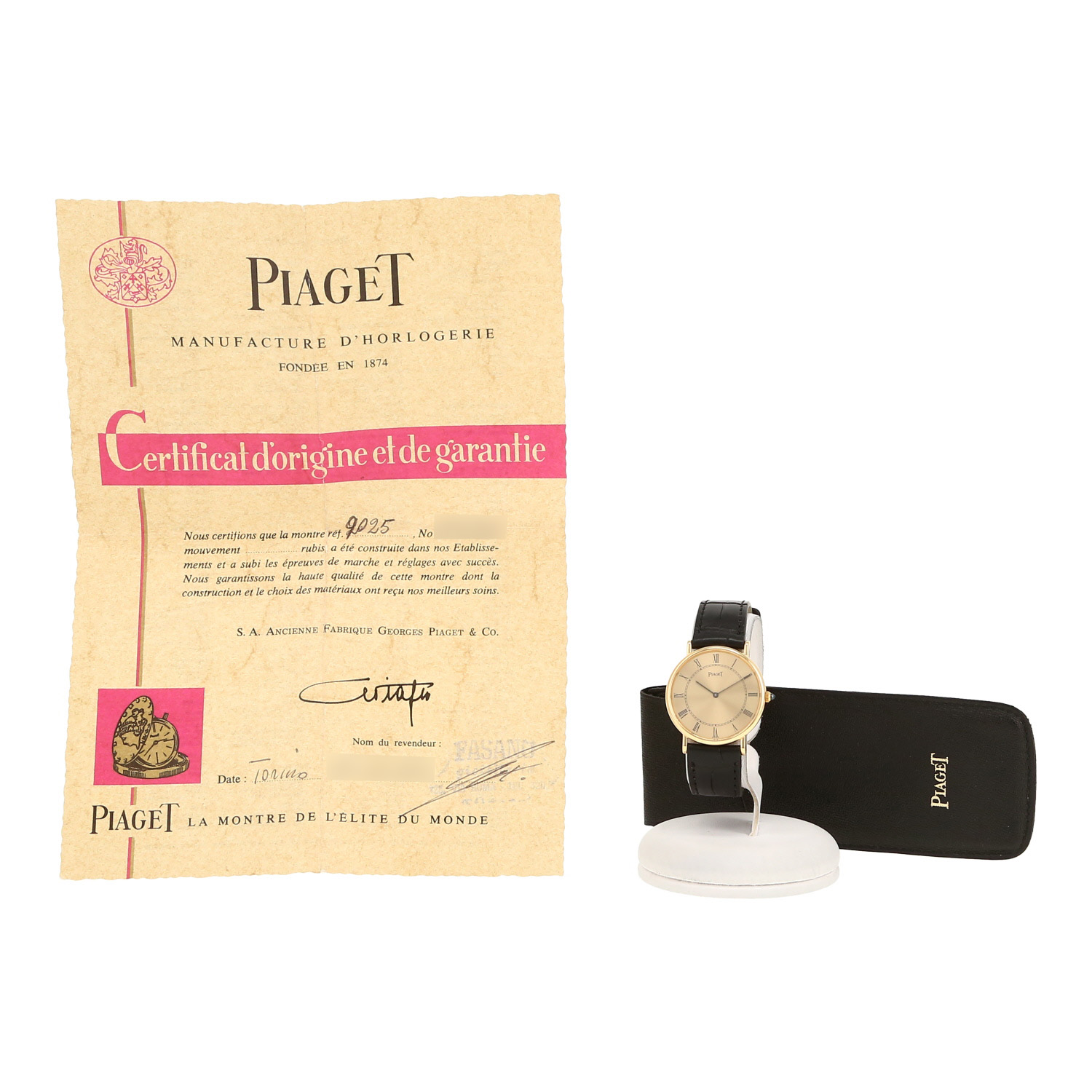 Montre Piaget Vintage en or jaune Ref: Piaget - 9025  Vers 1983