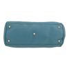 Sac bandoulière Gucci  Bamboo grand modèle  en cuir grainé bleu et bambou - Detail D1 thumbnail
