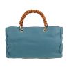 Gucci  Bamboo large model  shoulder bag  in blue grained leather  and bamboo - Detail D4 thumbnail