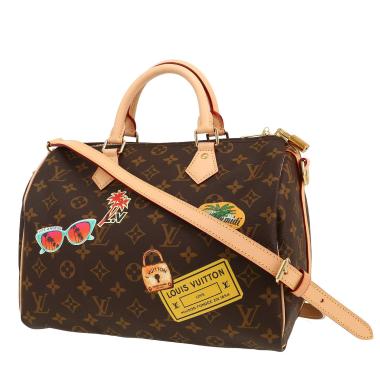 Sac à main Louis Vuitton Edition limitée Speedy 30 en toile monogram marron et cuir naturel
