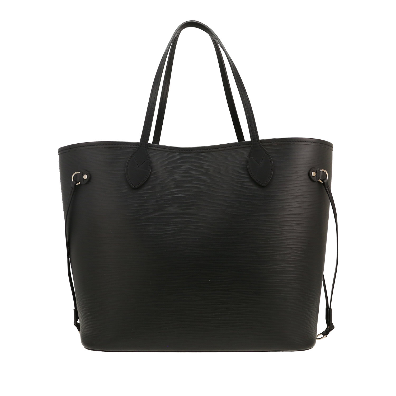Louis Vuitton  Neverfull shopping bag  in black epi leather - Detail D4