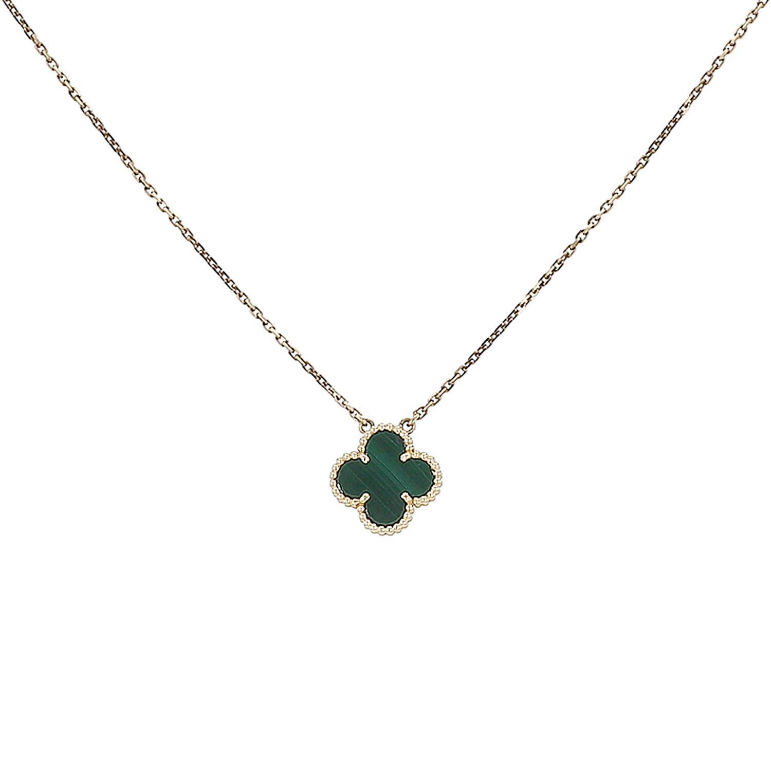 Collier Van Cleef & Arpels Vintage Alhambra en or jaune et malachite