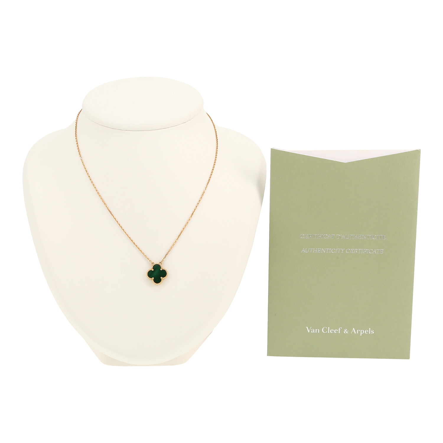 Collier Van Cleef & Arpels Vintage Alhambra en or jaune et malachite - Detail D2