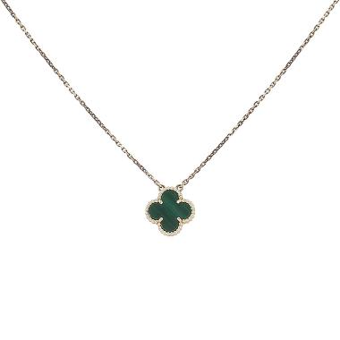 Van Cleef & Arpels Vintage Alhambra necklace in yellow gold and malachite
