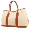 Shopping bag Hermès  Garden in tela beige e pelle marrone - 00pp thumbnail