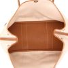 Shopping bag Hermès  Garden in tela beige e pelle marrone - Detail D3 thumbnail