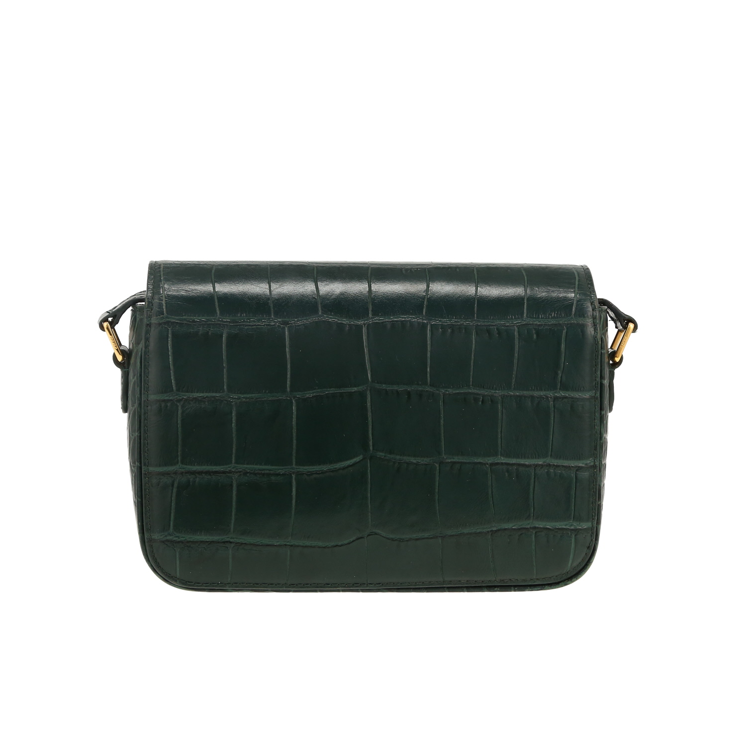 Celine   shoulder bag  in green leather - Detail D4