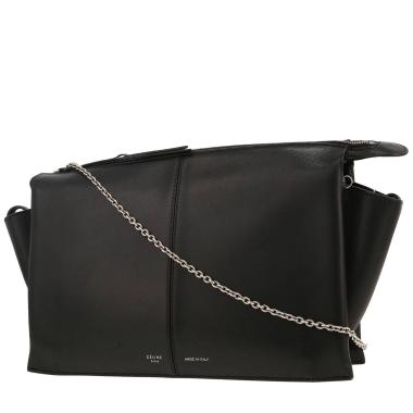 Sac bandoulière Celine  Tri-Fold en cuir noir