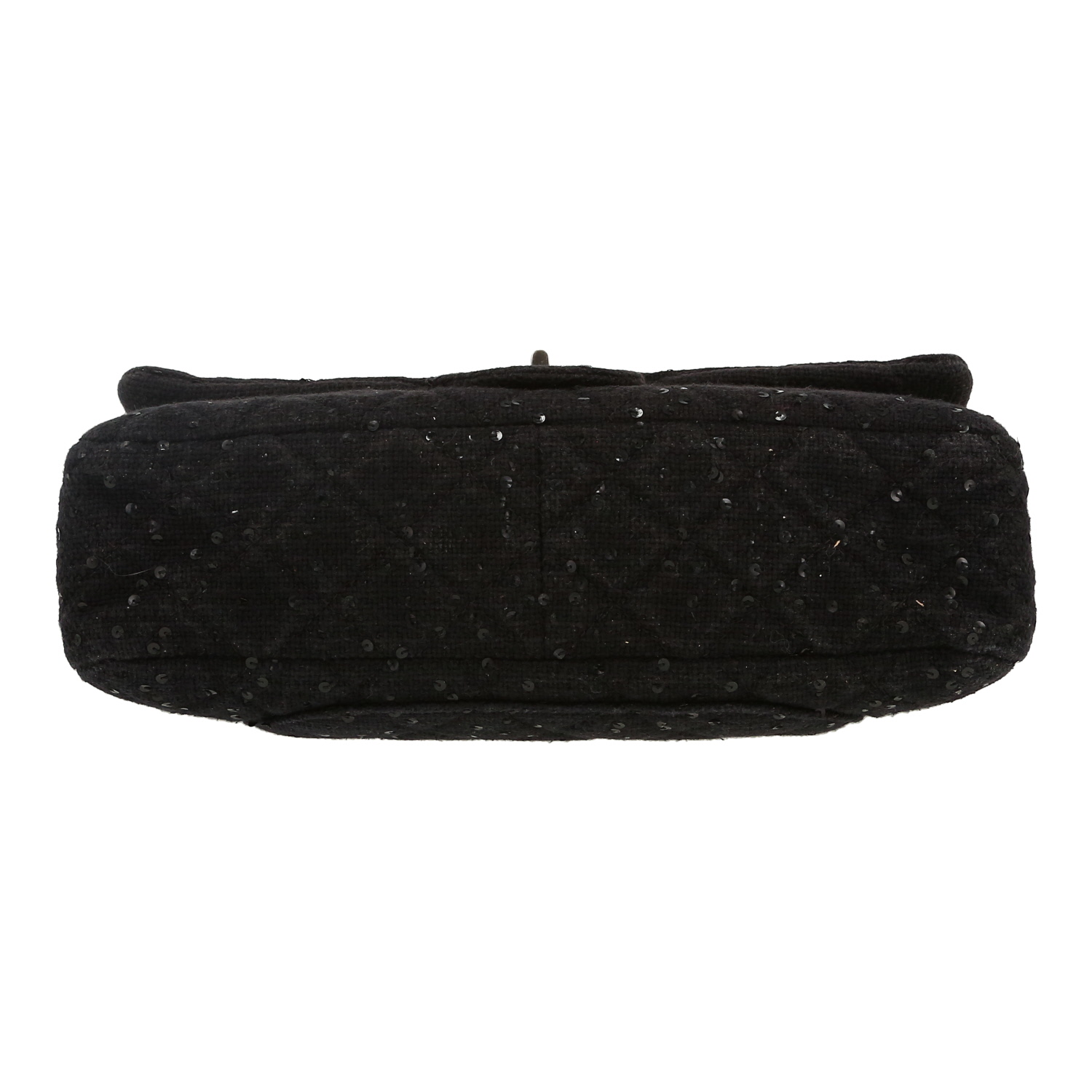 Sac bandoulière Chanel  2.55 en tweed noir - Detail D1