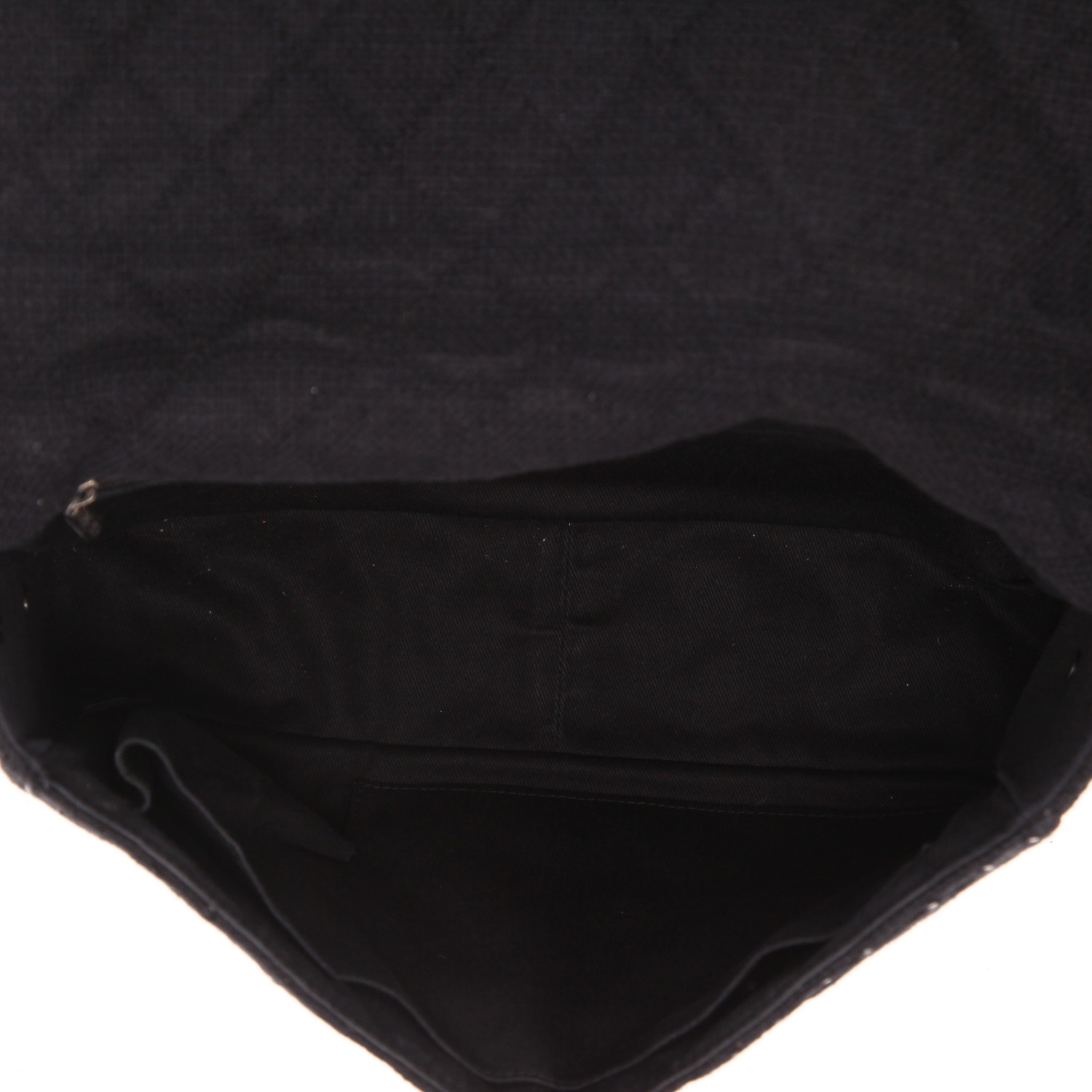 Bolso bandolera Chanel  2.55 en tweed negro - Detail D3