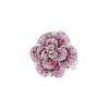 Anello Chanel Camelia modello grande in oro bianco e zaffiri rosa - 00pp thumbnail