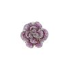Anello Chanel Camelia modello grande in oro bianco e zaffiri rosa - 360 thumbnail