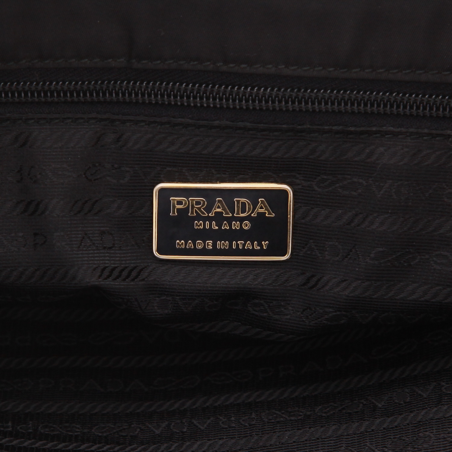 Prada   shopping bag  in black canvas - Detail D2