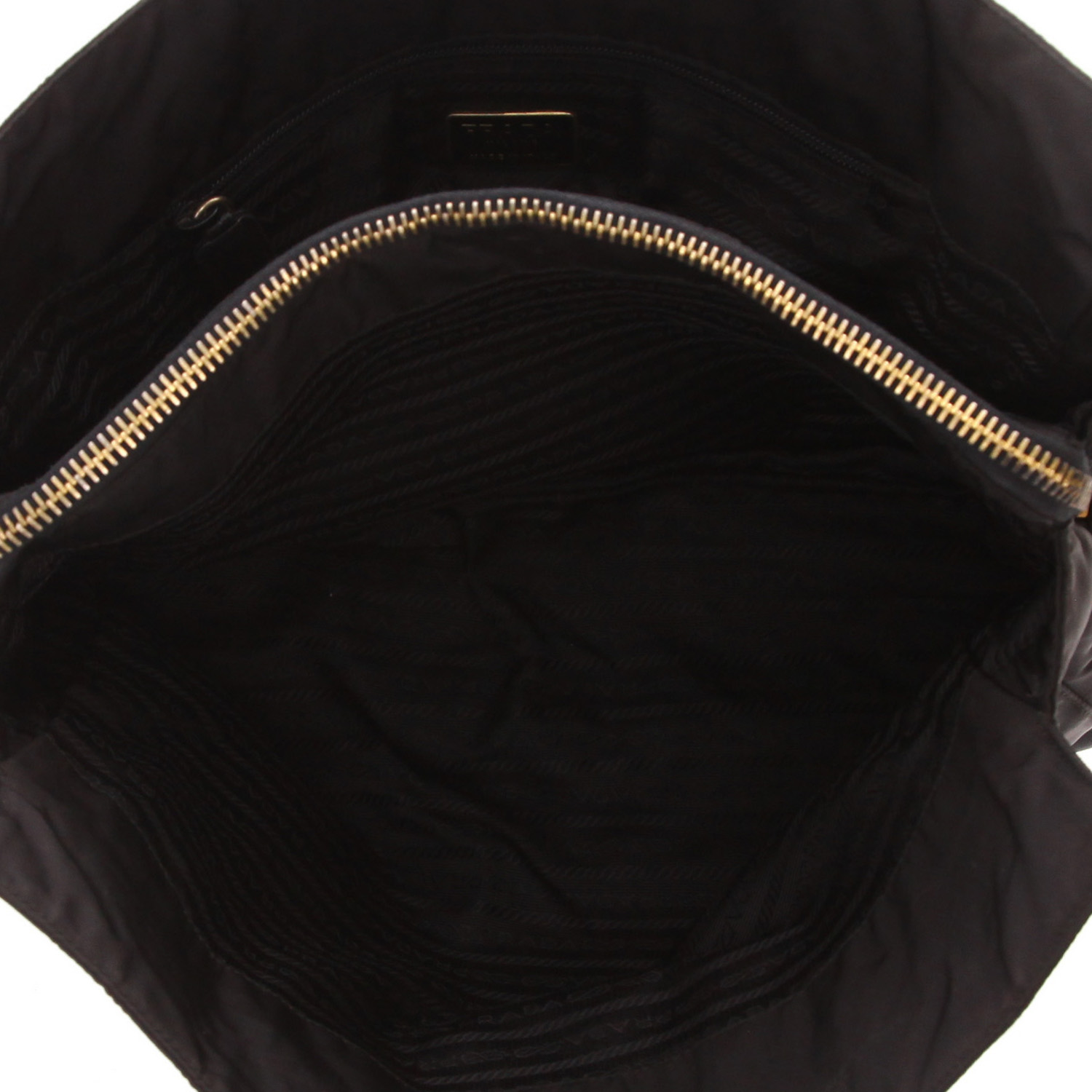 Prada   shopping bag  in black canvas - Detail D3