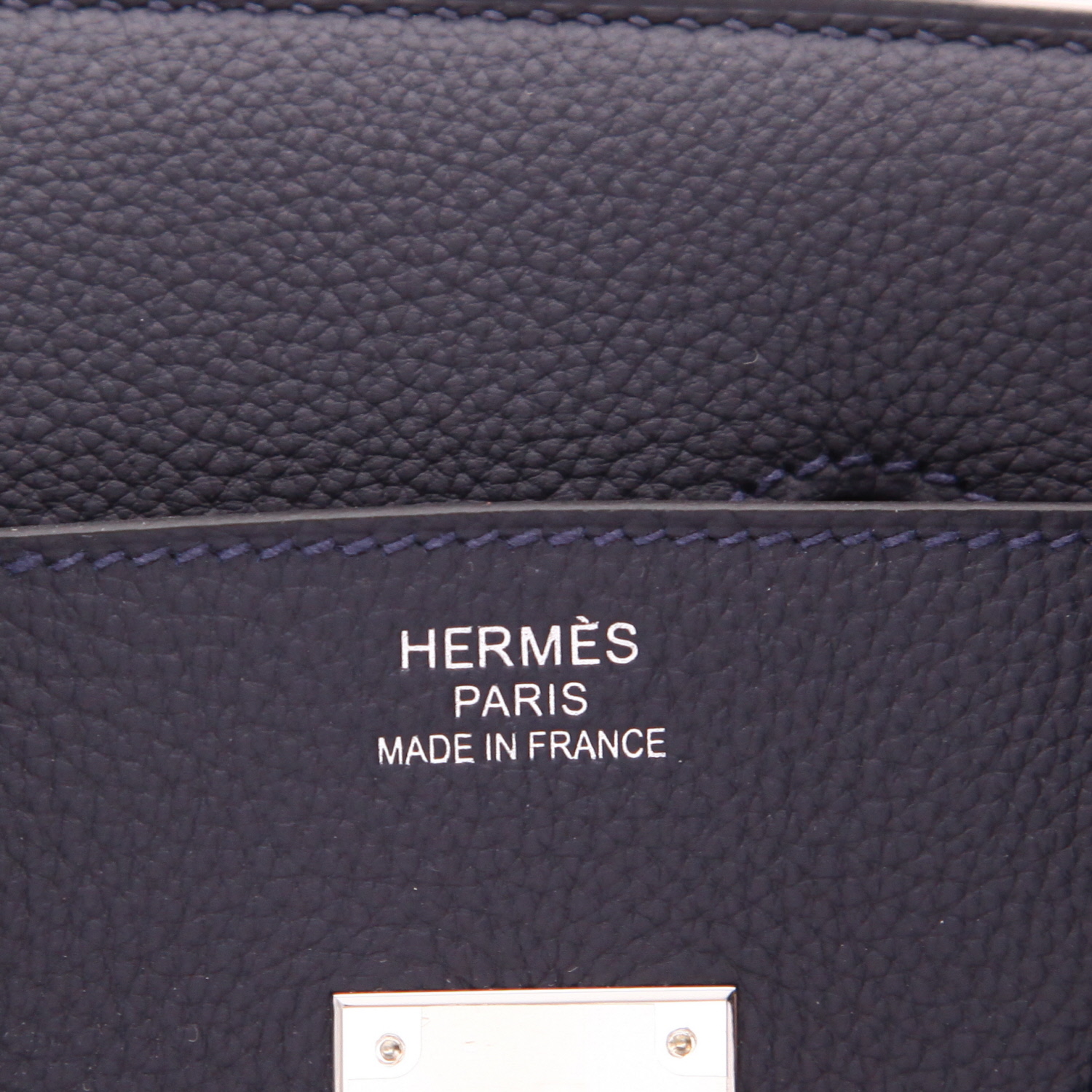 Borsa Hermès  Birkin 35 cm in pelle togo blu notte - Detail D2