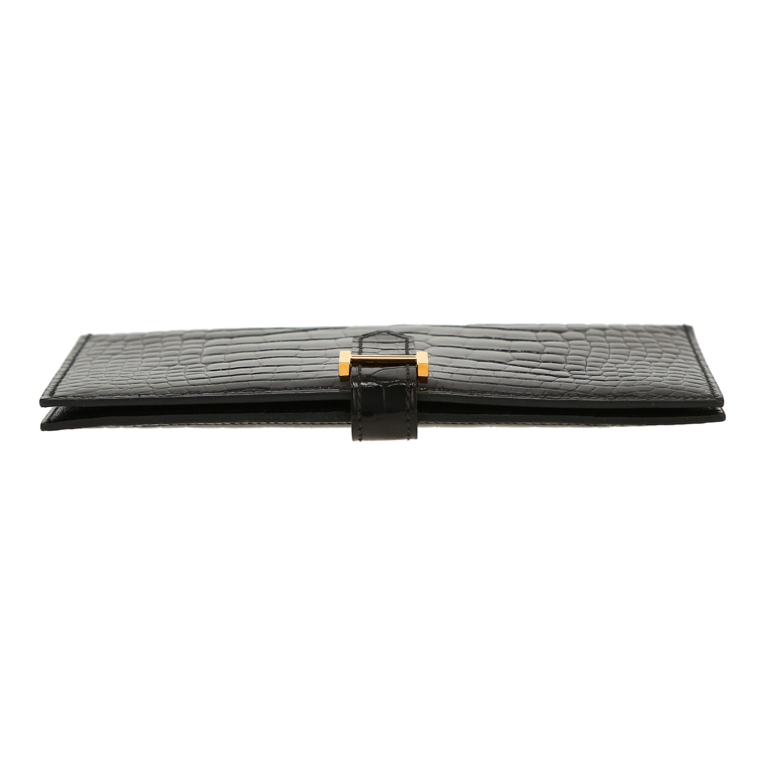 Portefeuille Hermès  Bearn en alligator noir - Detail D1