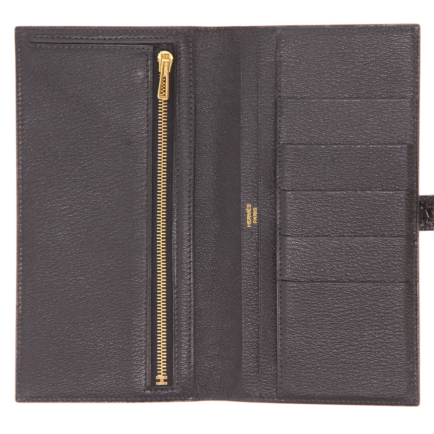 Portefeuille Hermès  Bearn en alligator noir - Detail D3