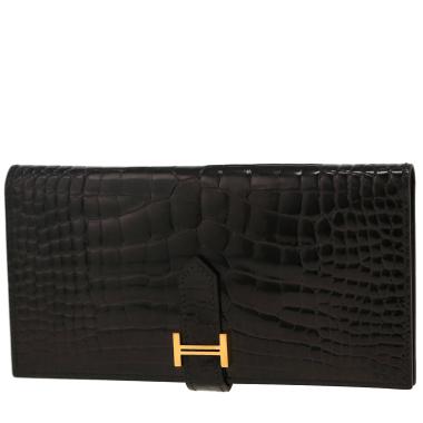 Portafogli Hermès  Bearn in alligatore nero