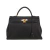 Sac à main Hermès  Kelly 35 cm en cuir taurillon clémence bleu - 360 thumbnail