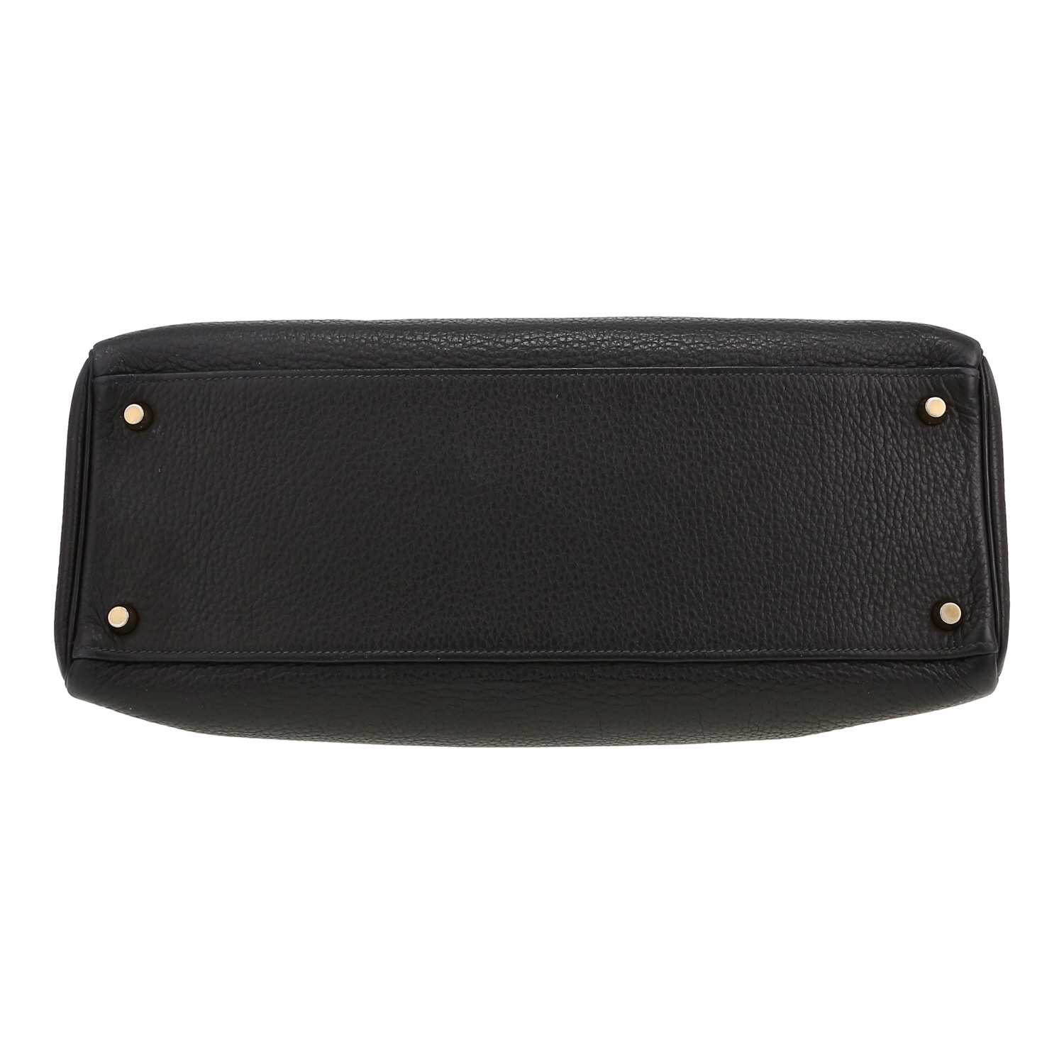 Borsa Hermès  Kelly 35 cm in pelle taurillon clemence blu - Detail D1