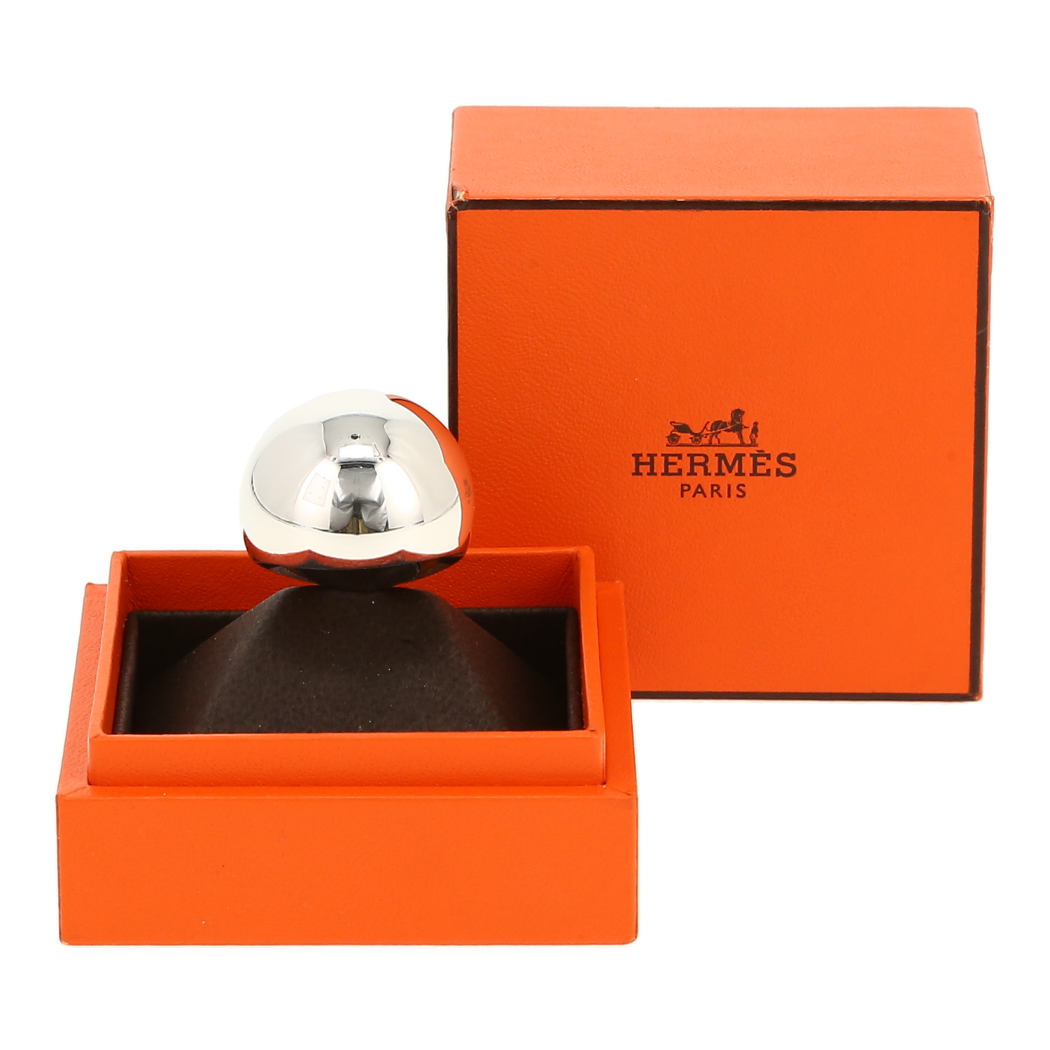 Hermès Quark boule ring in silver and resin - Detail D2