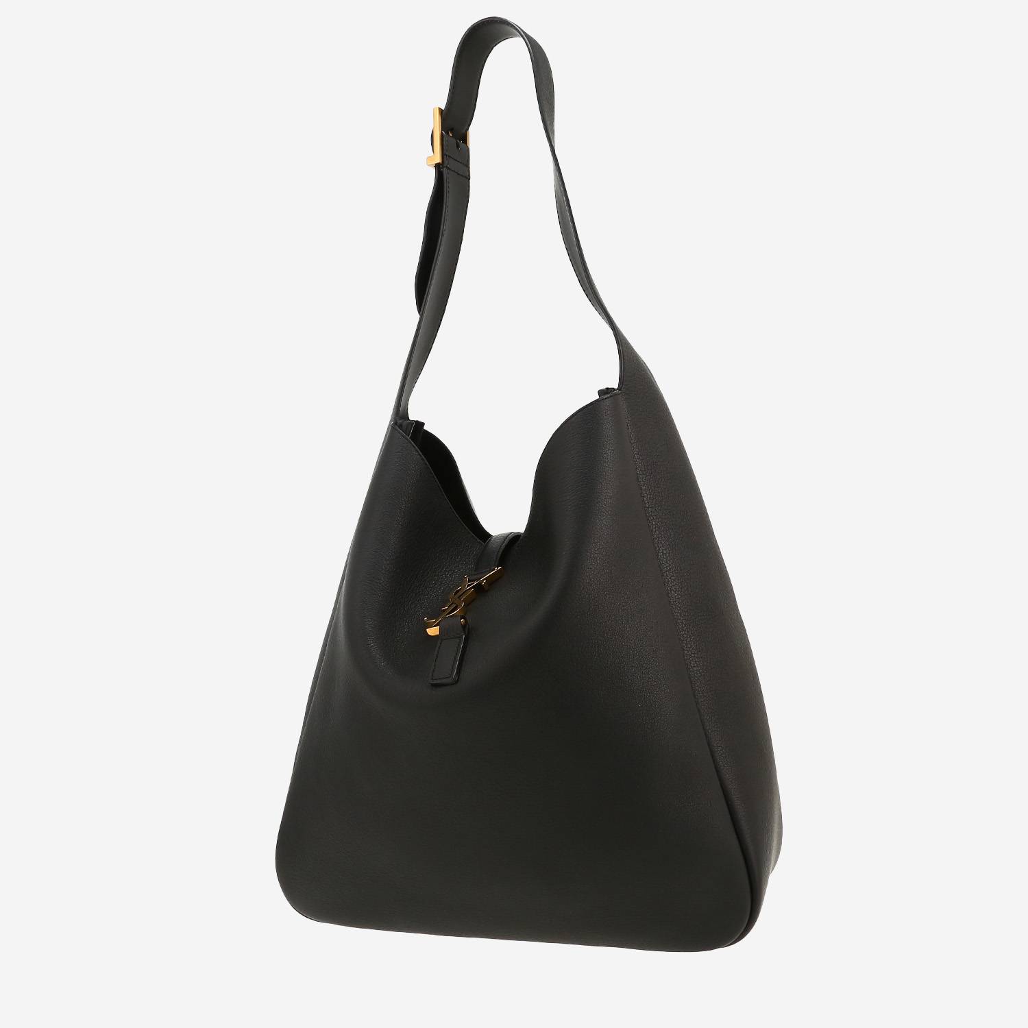 Saint Laurent  5 à 7 large model  handbag  in black grained leather
