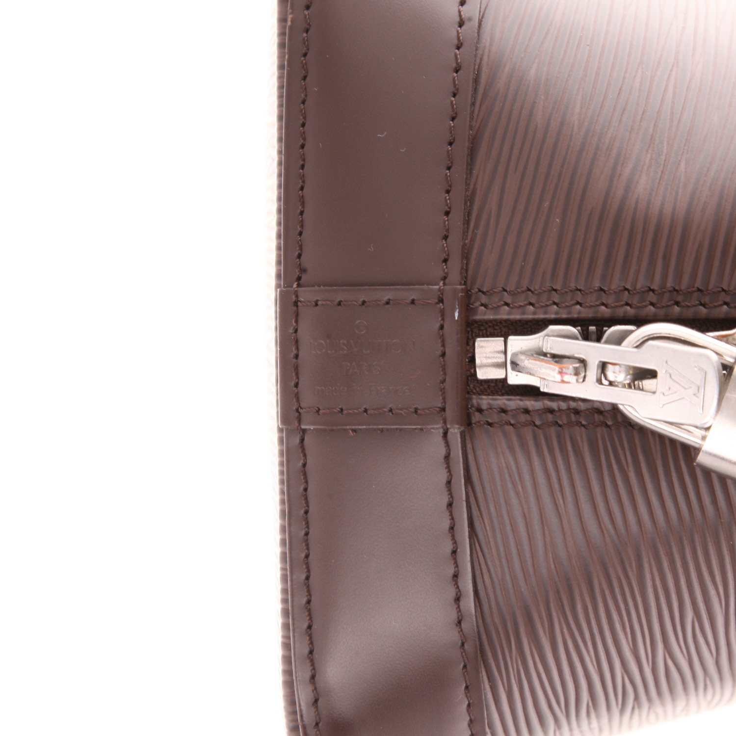 Louis Vuitton  Alma small model  handbag  in brown epi leather - Detail D2