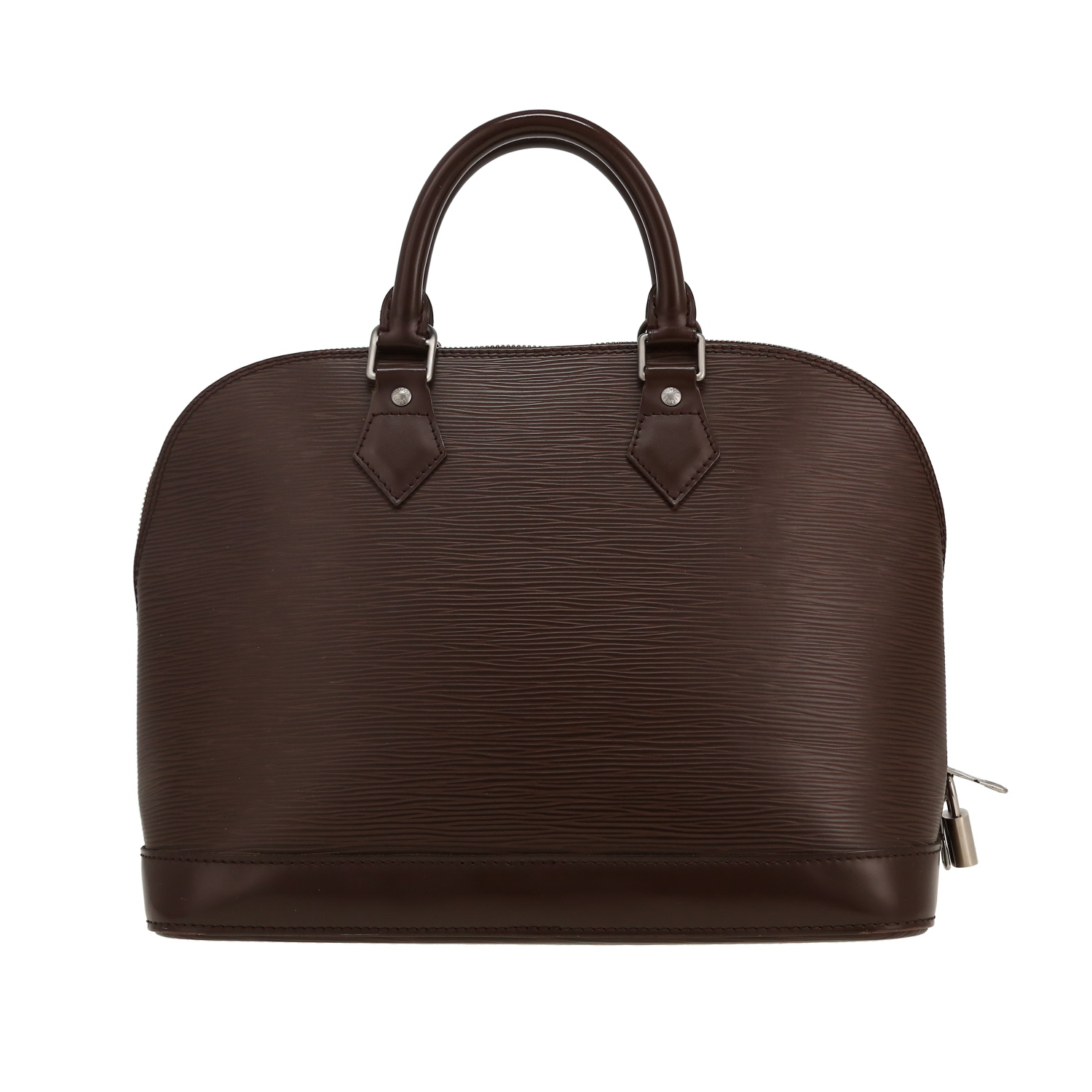 Sac à main Louis Vuitton  Alma petit modèle  en cuir épi marron - Detail D4