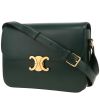 Celine  Triomphe large model  shoulder bag  in green leather - 00pp thumbnail