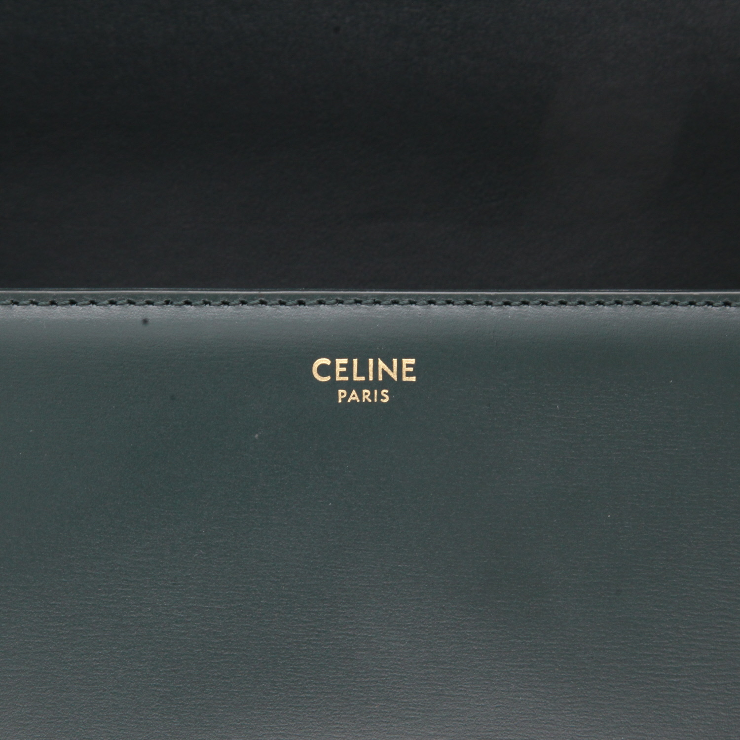 Borsa a tracolla Celine  Triomphe modello grande  in pelle verde - Detail D2