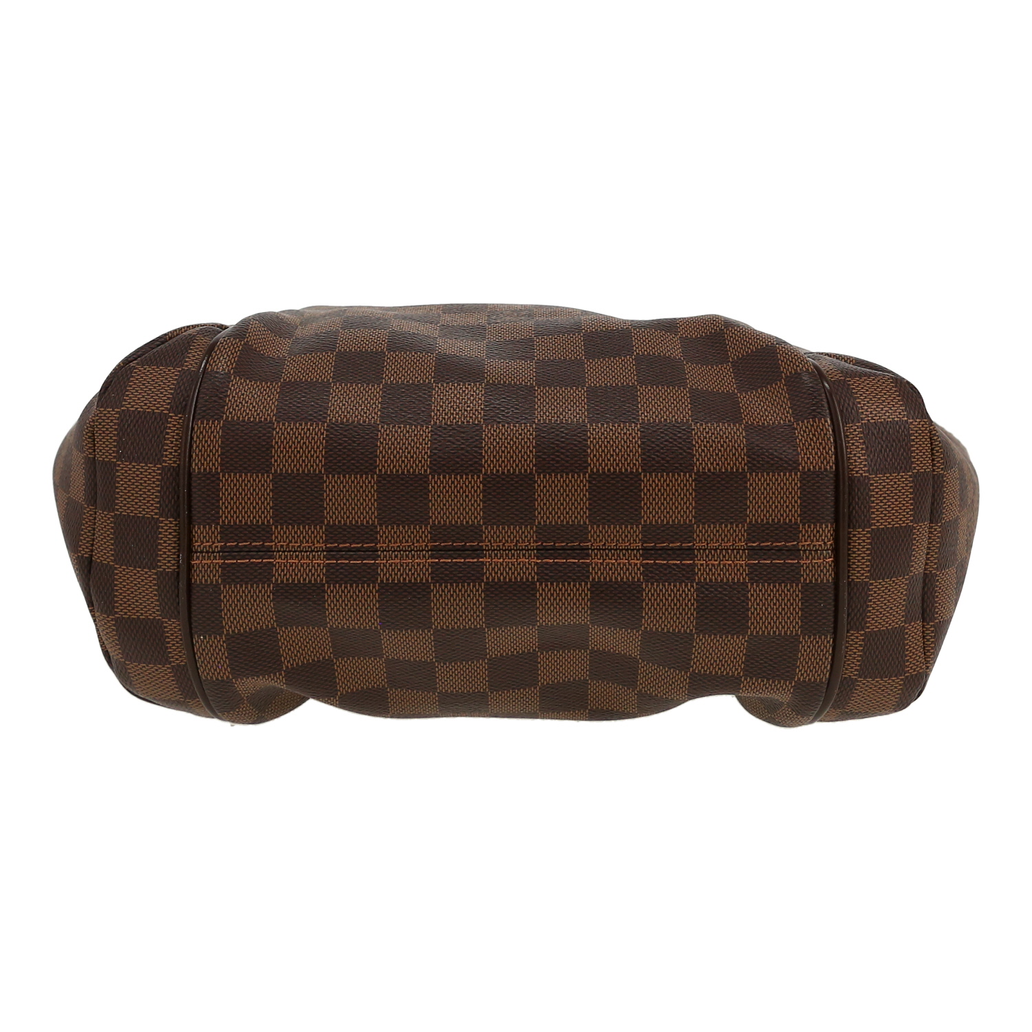 Louis Vuitton Totally handbag in ebene damier canvas and brown leather - Detail D1