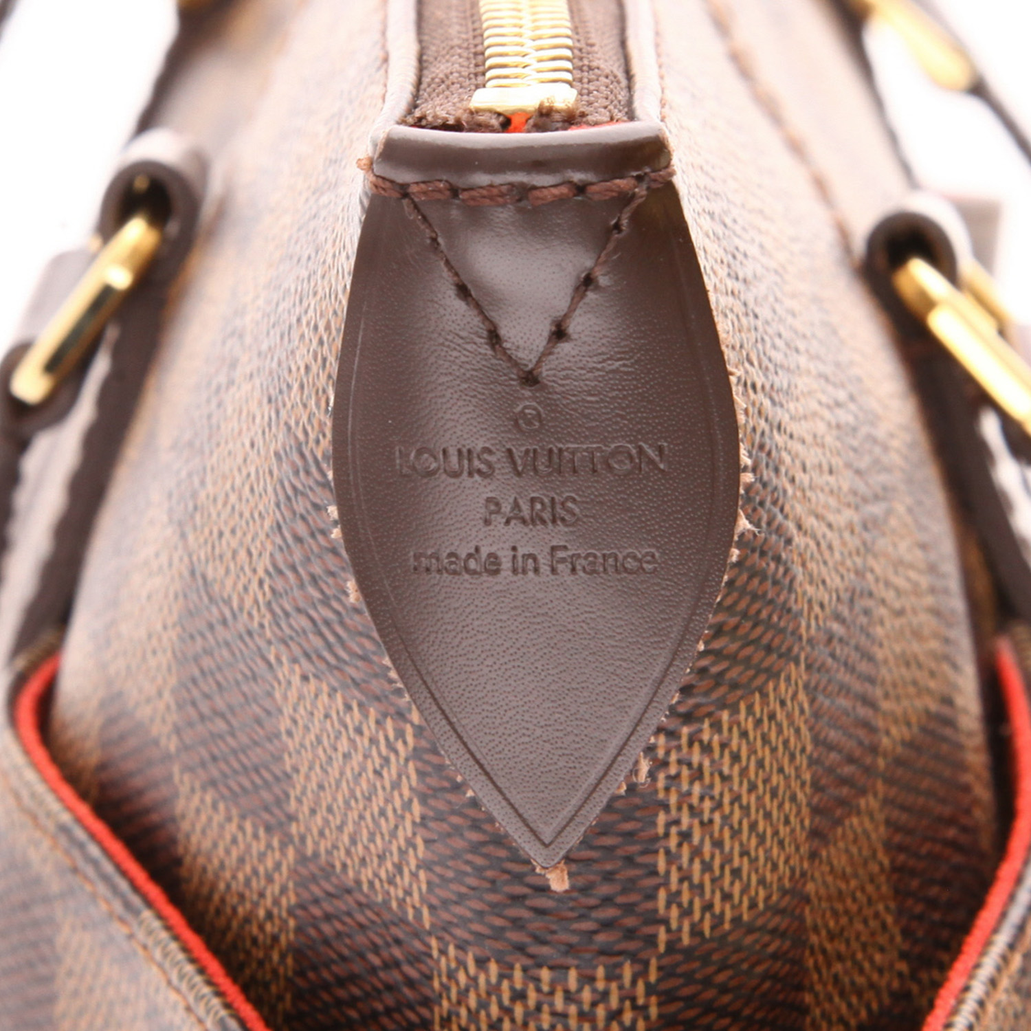 Bolso de mano Louis Vuitton  Totally en lona a cuadros ébano y cuero marrón - Detail D2