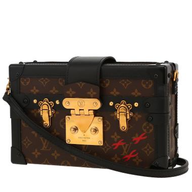 Bauletto Louis Vuitton  Petite Malle in tela monogram marrone e pelle nera
