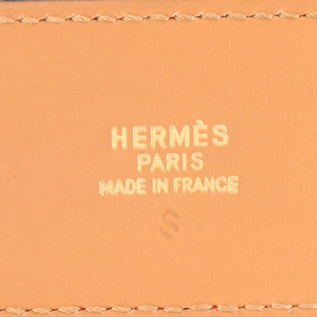 Cinturón Hermès  Médor en cuero box rojo - Detail D2