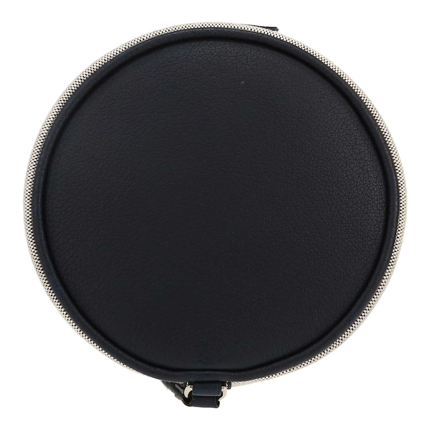 Hermès  Matelot shoulder bag  in beige canvas  and navy blue leather - Detail D1