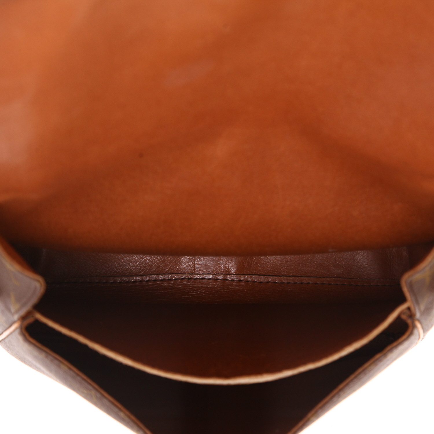 Bolso bandolera Louis Vuitton  Cartouchiére en lona Monogram marrón y cuero natural - Detail D3