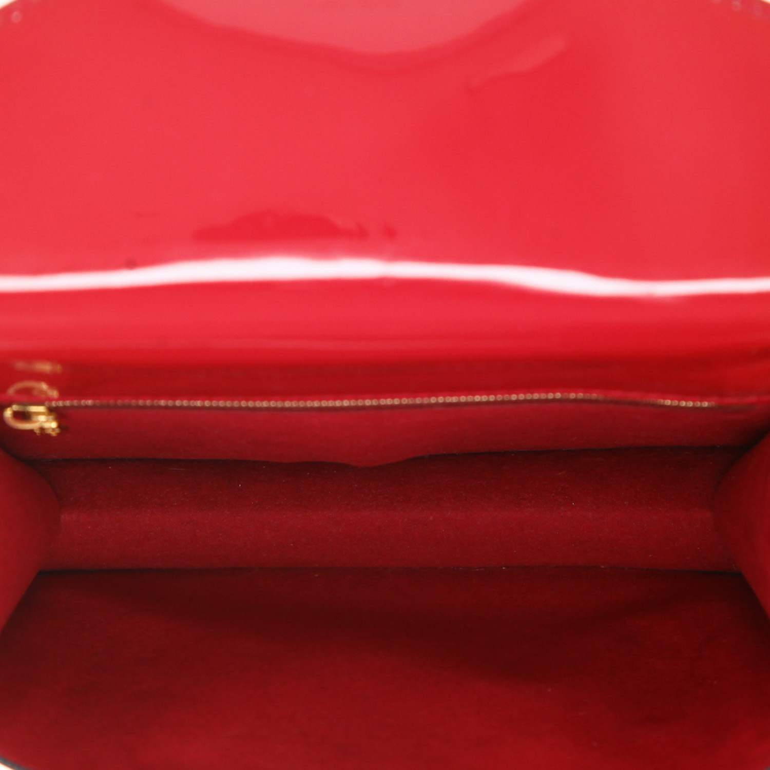 Borsa Louis Vuitton  Monceau modello piccolo  in pelle verniciata rossa - Detail D3