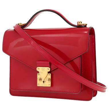 Sac à main Louis Vuitton  Monceau petit modèle  en cuir verni rouge